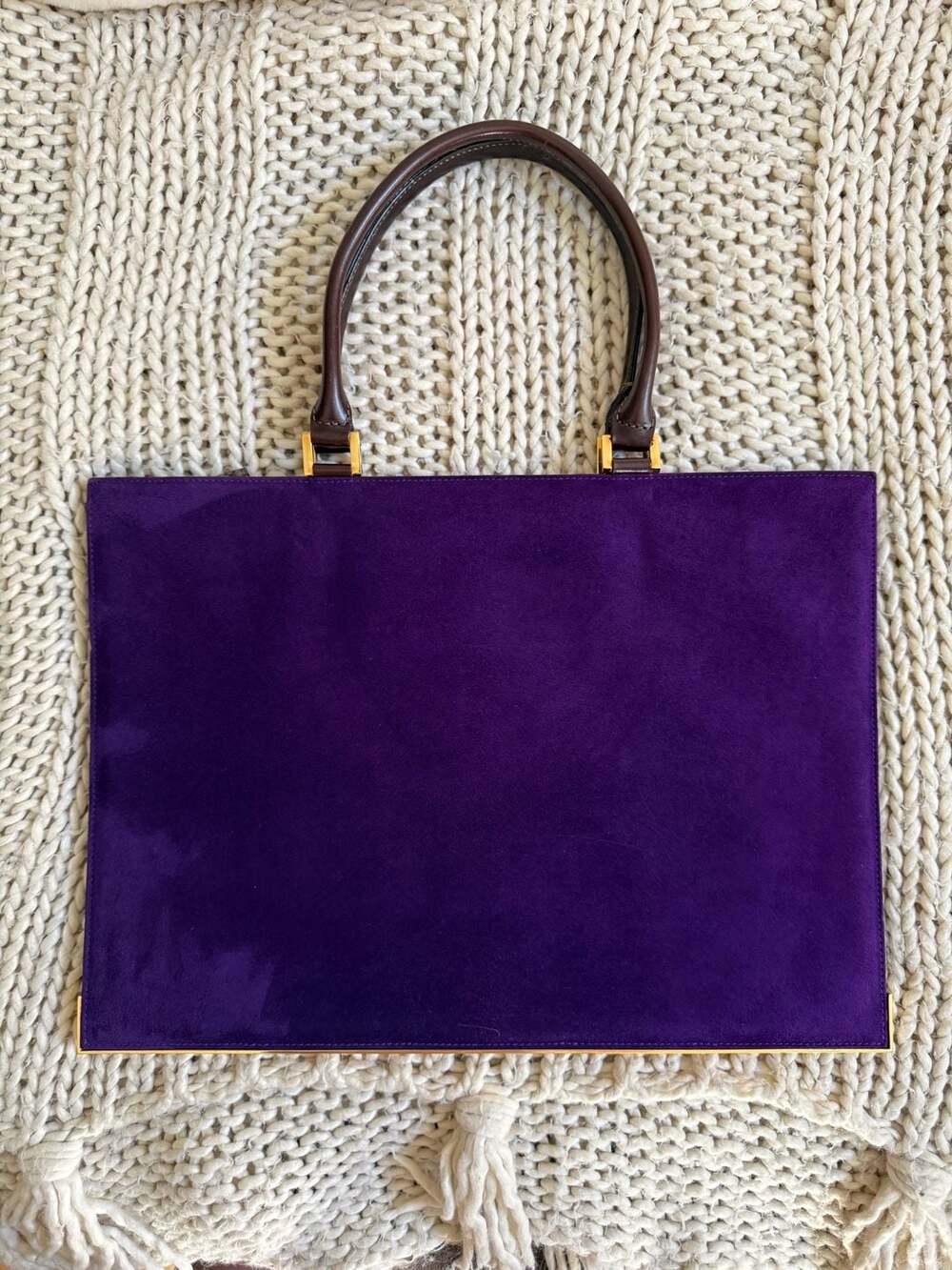 RARE Archival Fendi Purple Suede Document Case Portfolio Clutch 1990s Y2K - SATC